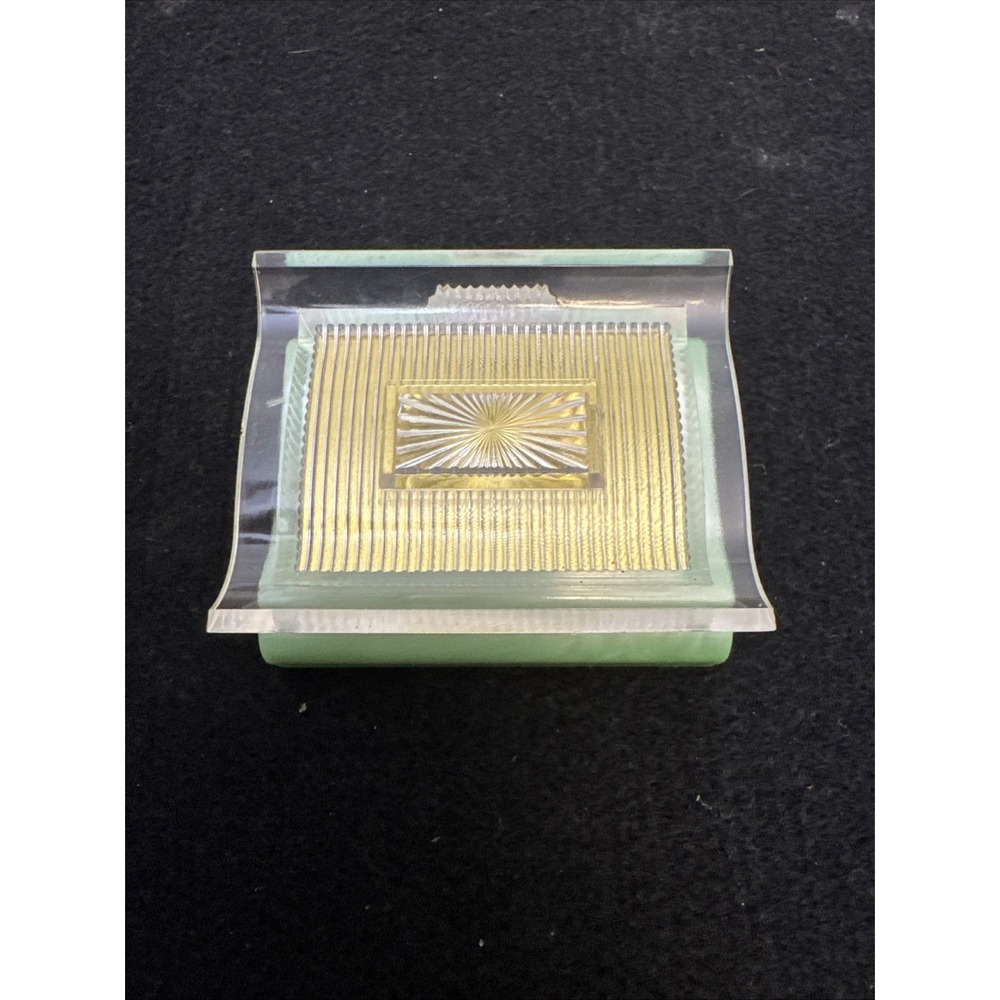 Vintage Mid Century 1950s Dennison Jadeite Green Ring Box
